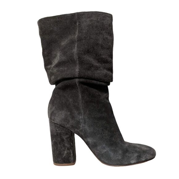 SPLENDID Phyllis Gray Suede Leather Mid-Calf High Heel Boots 7.5 - Picture 5 of 11